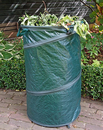 Verdi Verde Autoportanti relaxdays Sacchi per Foglie Pop Up Set da 2 120 l /∅: 44 cm per Fogliame e Rifiuti da Giardino
